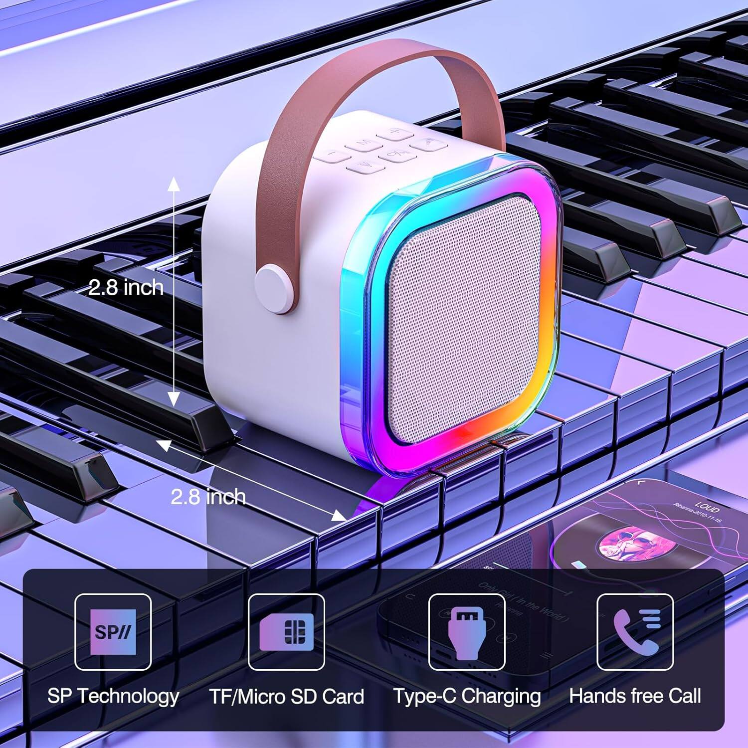 2.8 inch  
2.8 inch  

SP Technology  
TF/Micro SD Card  
Type-C Charging  
Hands free Call