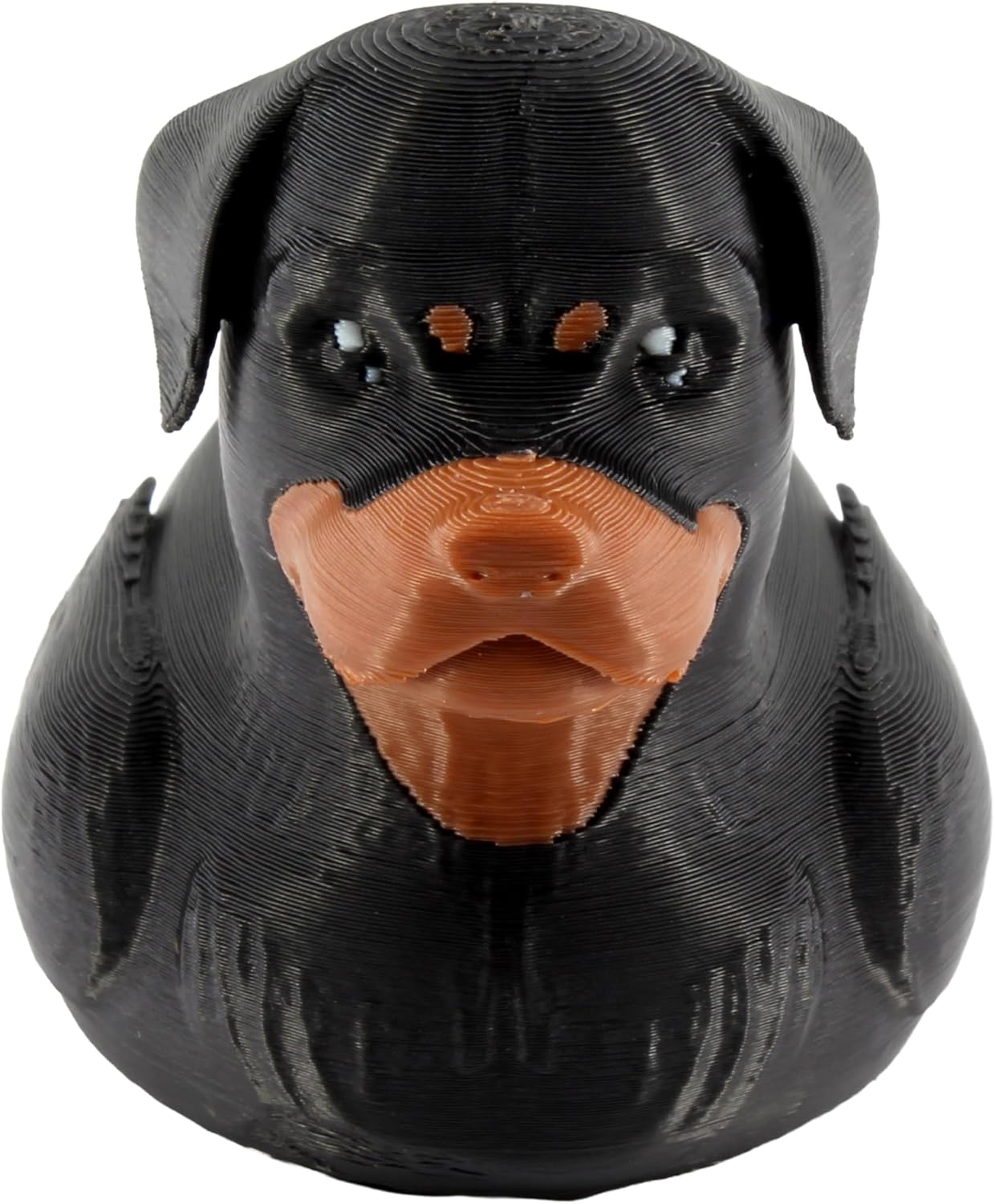 Angle. JuzToys - Rottweiler Duck Figurine, 4x4 Ducking, Fun Car Dashboard Accessory, Unique Dog Figure Gifts, Ducks for Cars by PowerTRC - Black.