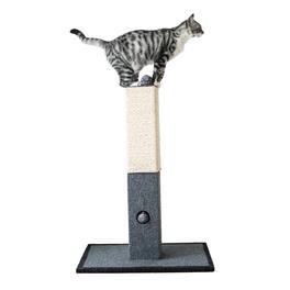 Catry - Minimalist Natural Sisal Cat Scratching Post with Peek-a-Boo Ball Toy - Gray