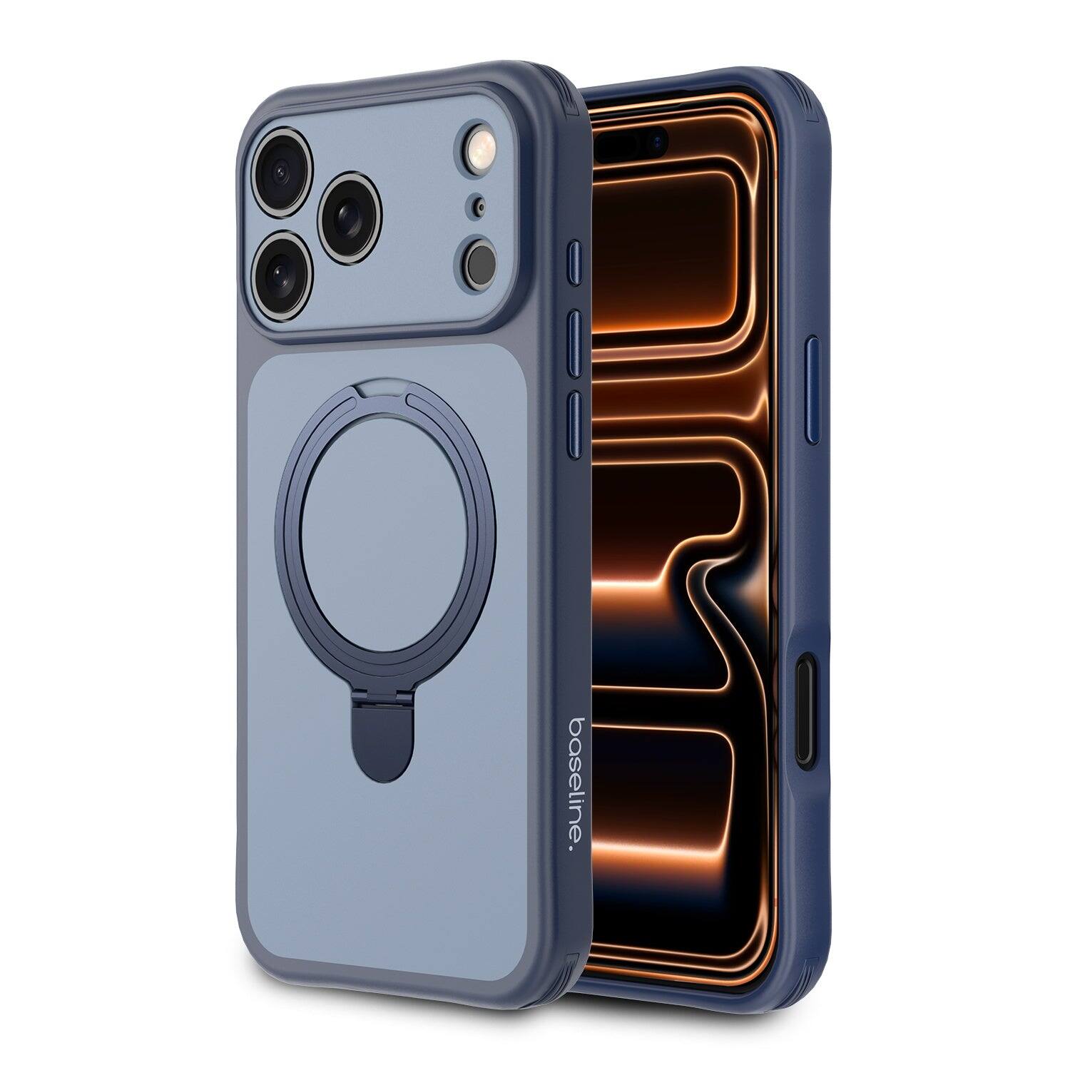 Alt View 1. BASELINE - TouchTone Series Kickstand Ring MagSafe Case for Apple iPhone 18 Pro Max / 17 Pro Max - Blue.