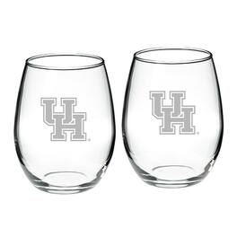 Jardine - Houston Cougars 2-Piece 21oz. Stemless Wine Glass Set - Multicolor