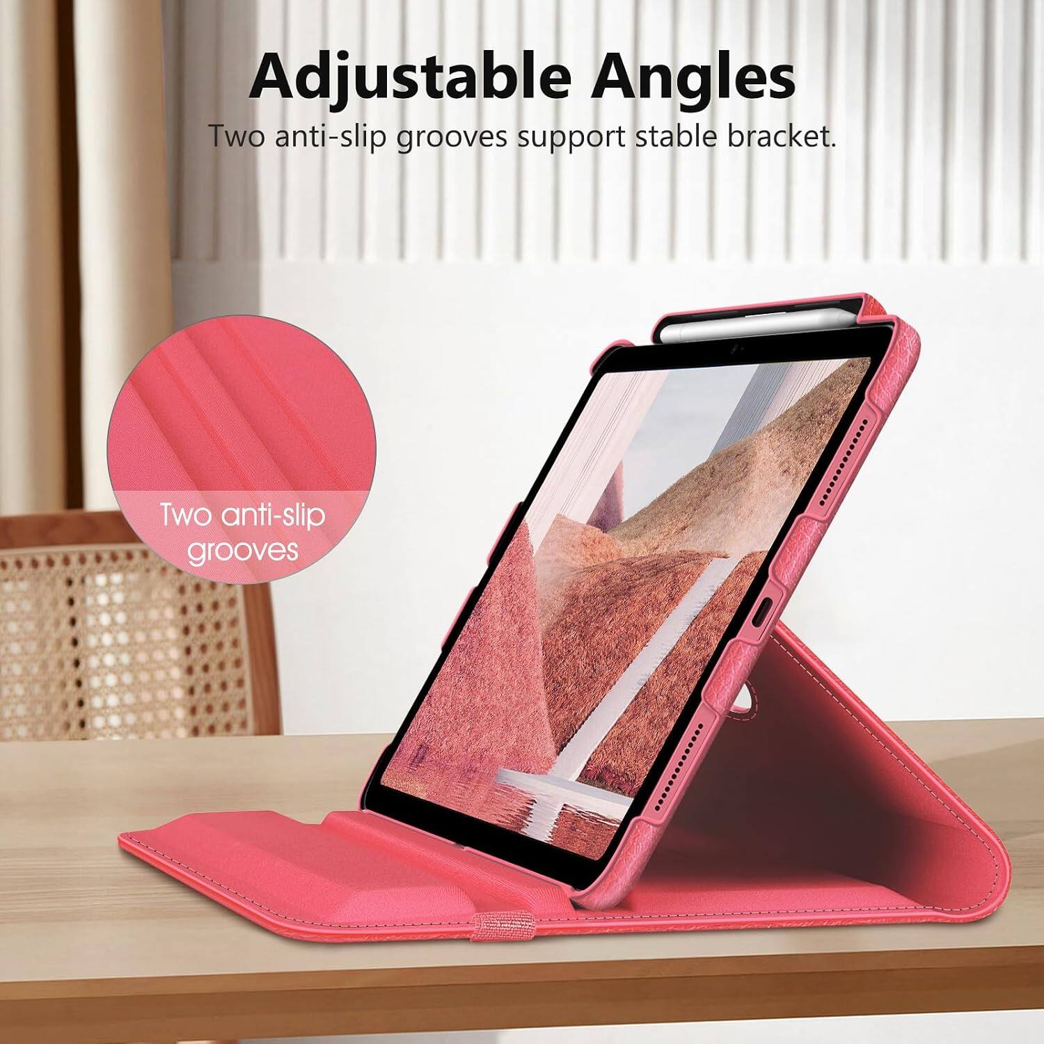 Adjustable Angles  
Two anti-slip grooves support stable bracket.  
Two anti-slip grooves