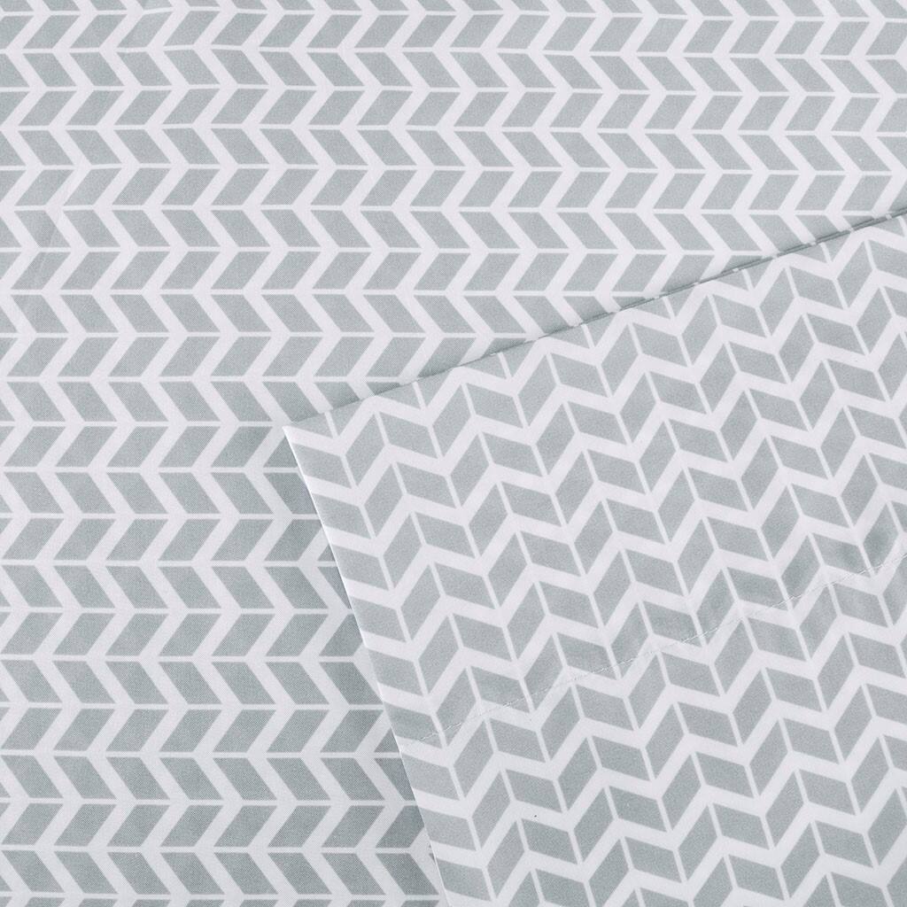 Alt View 5. Gracie Mills - Gracie Mills Hazel Vivid Printed Microfiber Sheet Set - Grey.
