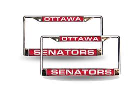 Rico Industries - Ottawa Senators NHL Chrome Metal Laser Cut License Plate Frame - Set of 2 Frames - Multi
