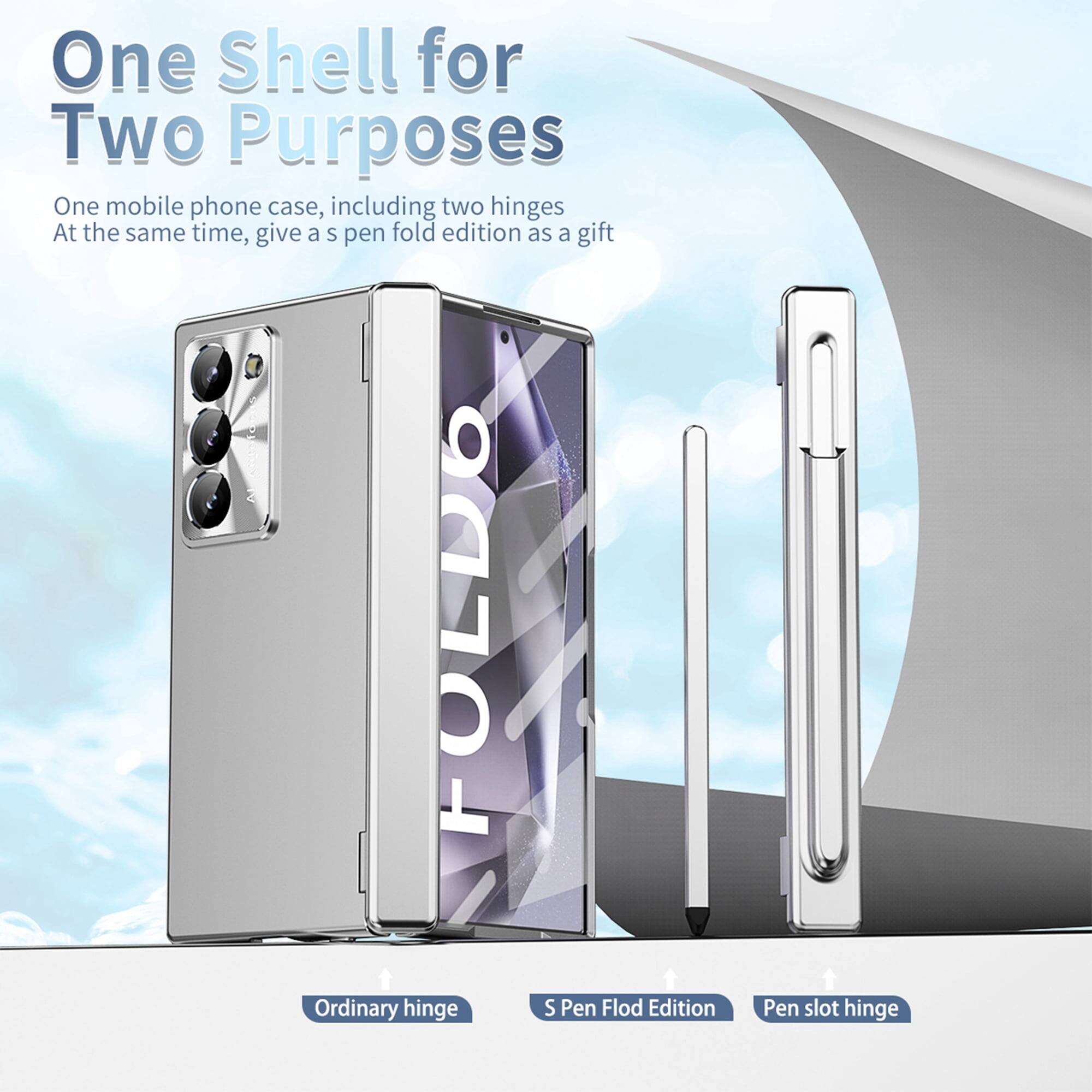 One Shell for Two Purposes

One mobile phone case, including two hinges. At the same time, give a S pen fold edition as a gift.

Ordinary hinge  
S Pen Fold Edition  
Pen slot hinge