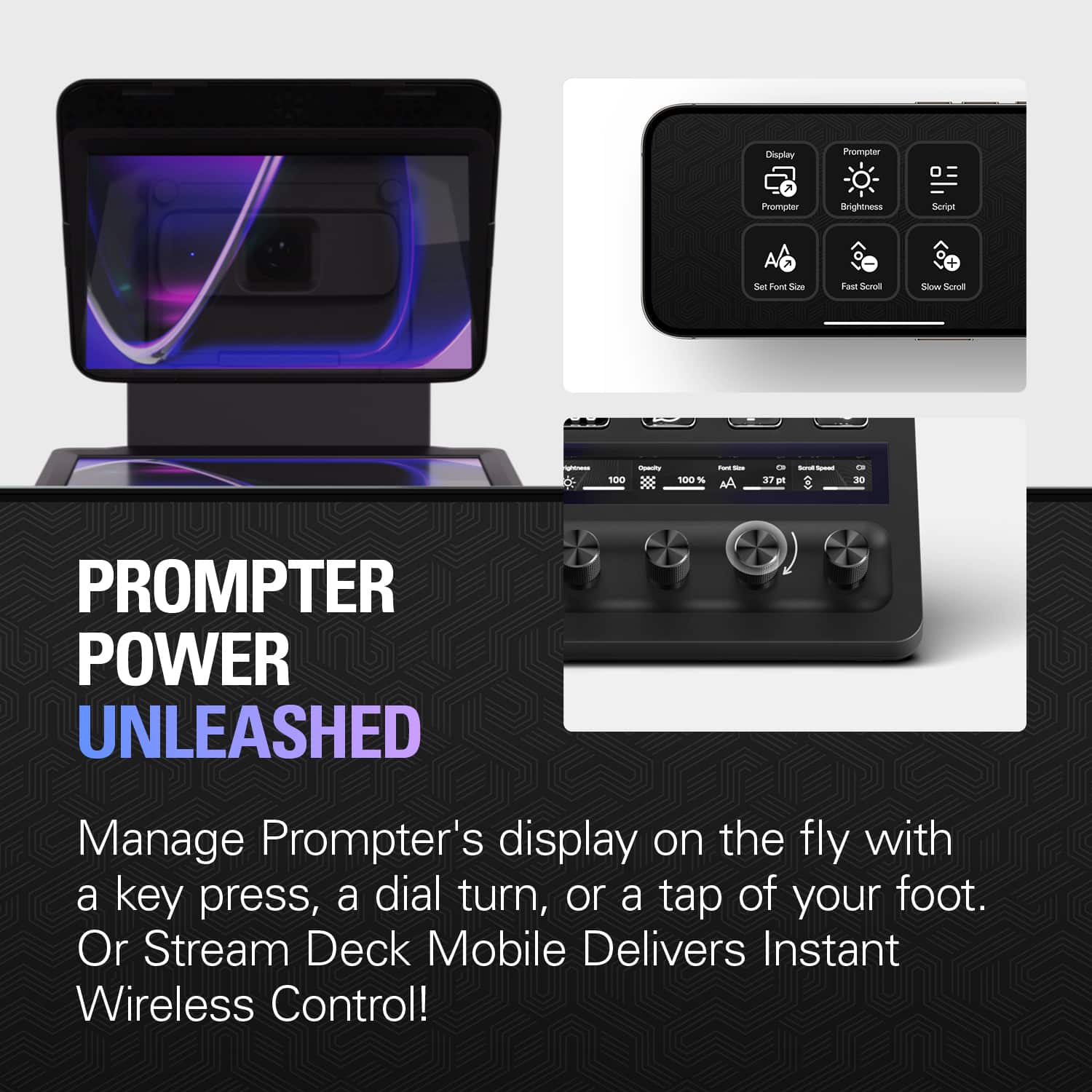 Elgato Prompter All in One Teleprompter with Built in Screen Black