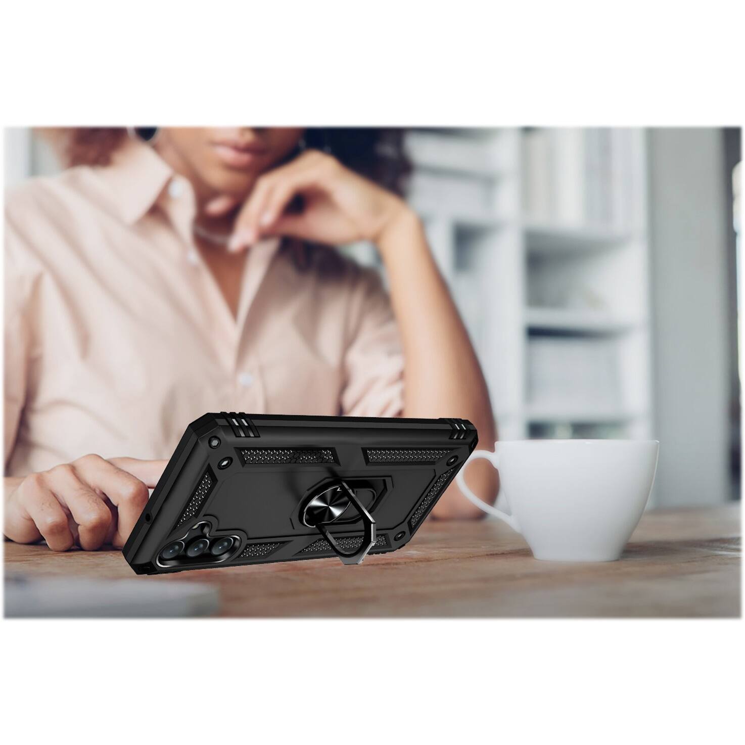 Alt View 12. SaharaCase - Military Kickstand Series Case for Samsung Galaxy A13 5G - Black.