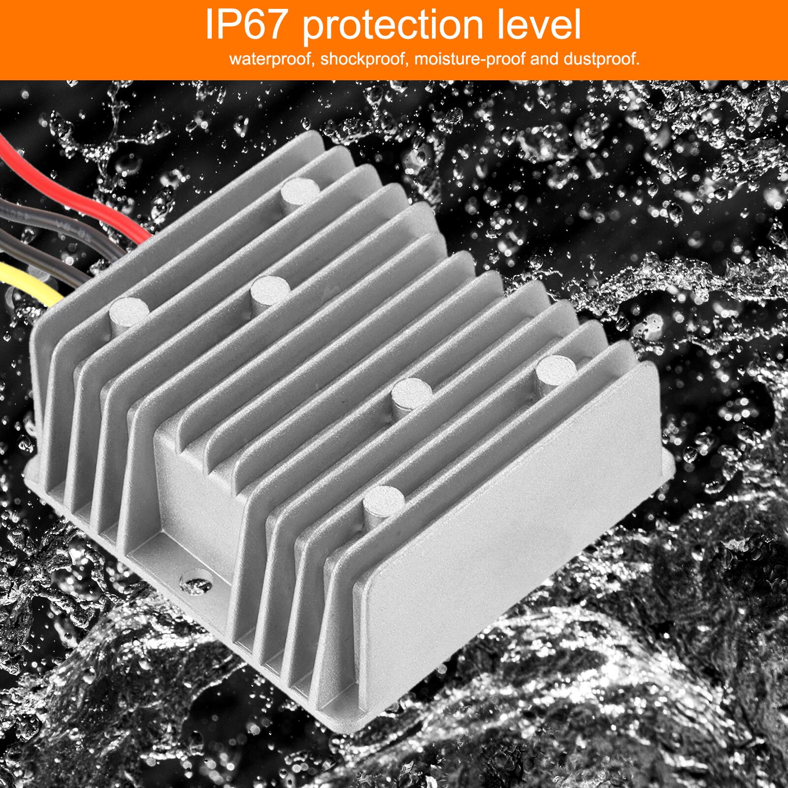 IP67 protection level  
waterproof, shockproof, moisture-proof and dustproof.