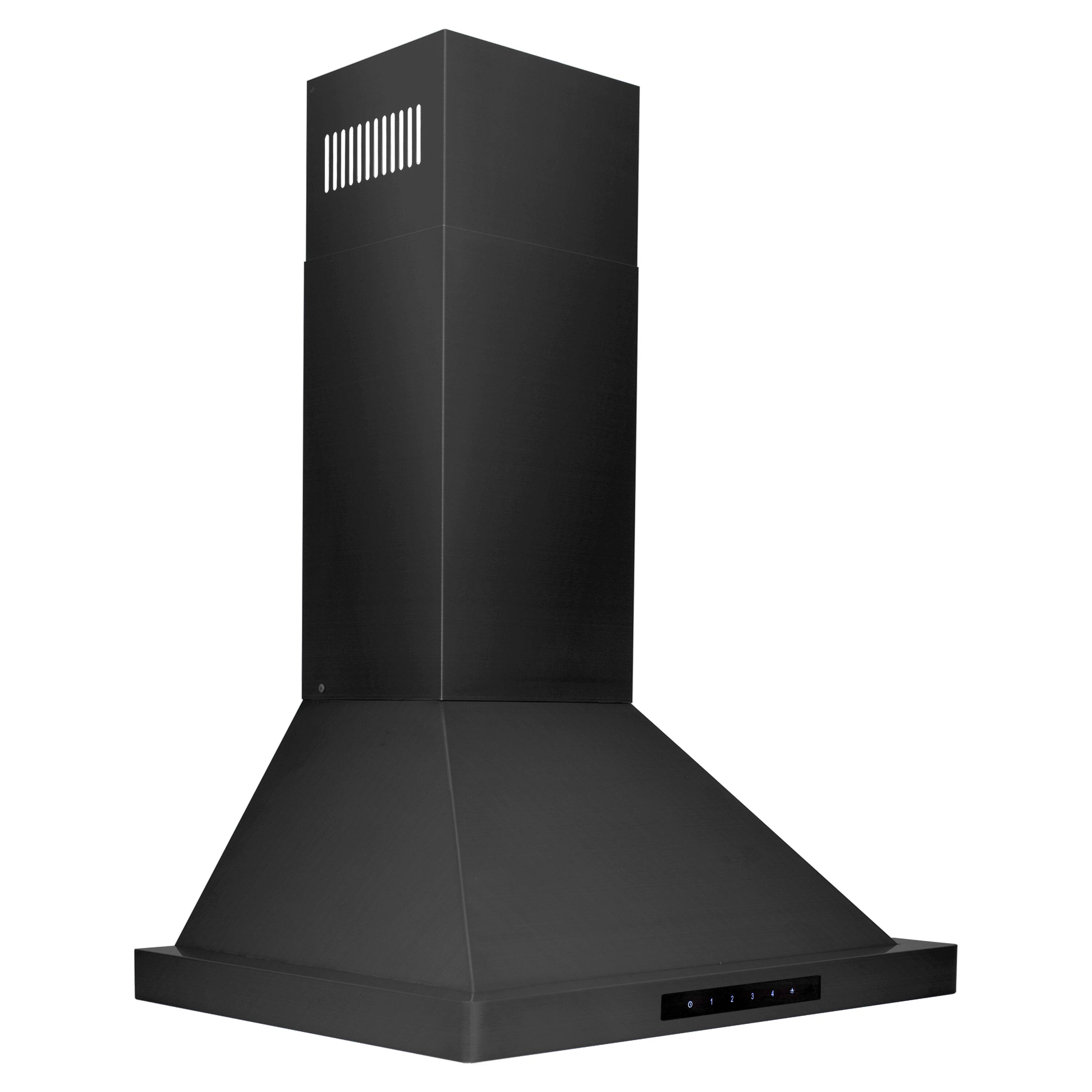 Angle. ZLINE - 24" Externally Vented Range Hood - Black stainless steel.