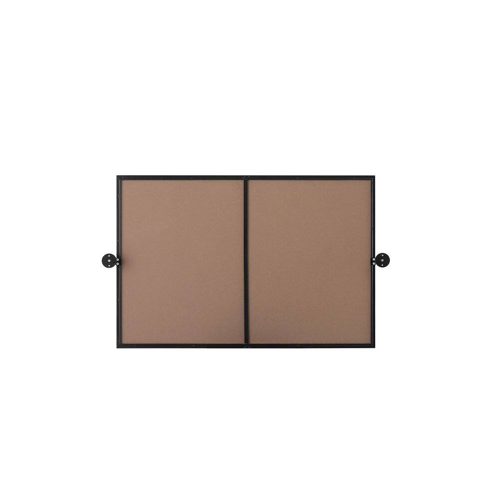 Angle. Elegant Kitchen and Bath - Amoura 24X36 Pivot Mirror In Black - Black.