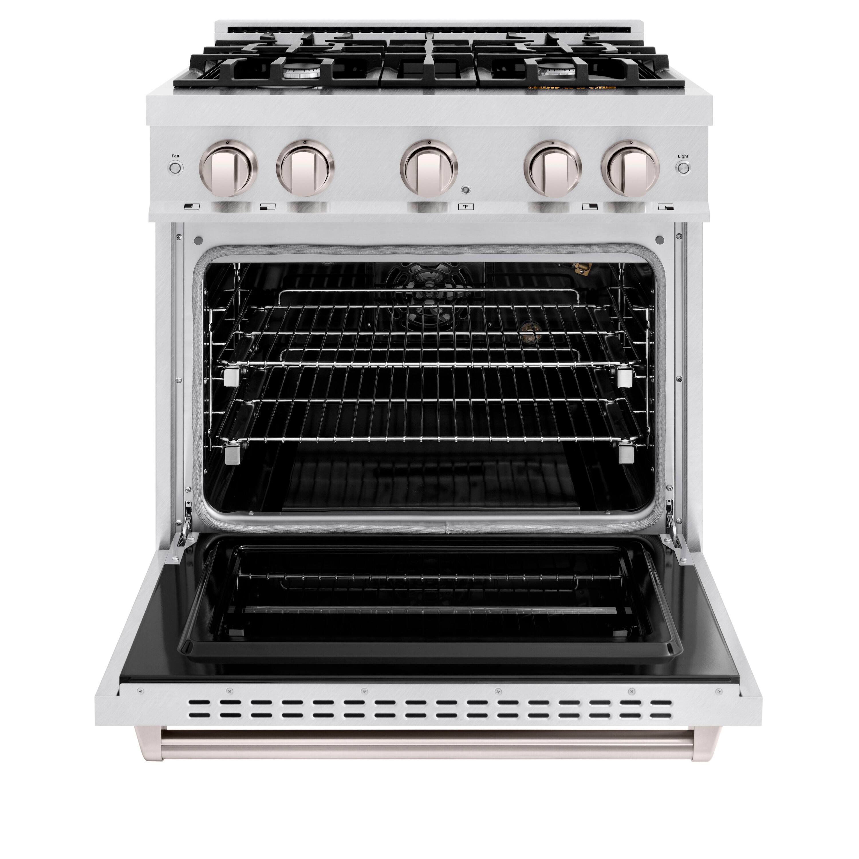 Alt View 1. ZLINE - ZLINE 30 in. Classic Gas Range w/ 4 Burners & Convection Oven in Satin Steel Stainless Steel (CGRS-30) - Stainless Steel.