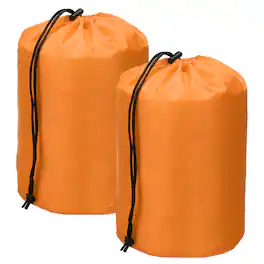 Unique Bargains - Drawstring Bag w/ Toggle & Cinch, Portable Outdoor Ditty Bag, 3x7in & 2pcs for Backpacking/Camping/Traveling - Orange