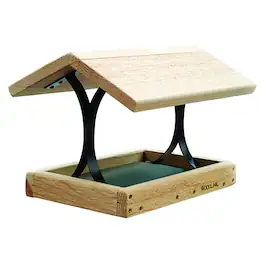Woodlink - 24373 Durable Natural Inland Cedar Fly Thru Bird Mixed Seed Feeder - Brown