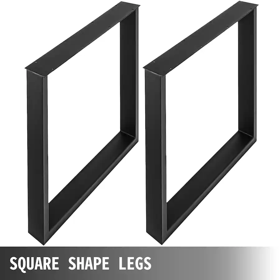 VEVOR Set of 2 Steel Table Legs, 28''Height 35''Wide Dining Table Legs ...