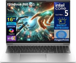 HP - EliteBook 860 Laptop (Ultra 5 125U, 16GB, 512GB PCIe SSD, 16.0 WUXGA (1920x1200), Intel Graphics, Win 11 Pro) - Silver