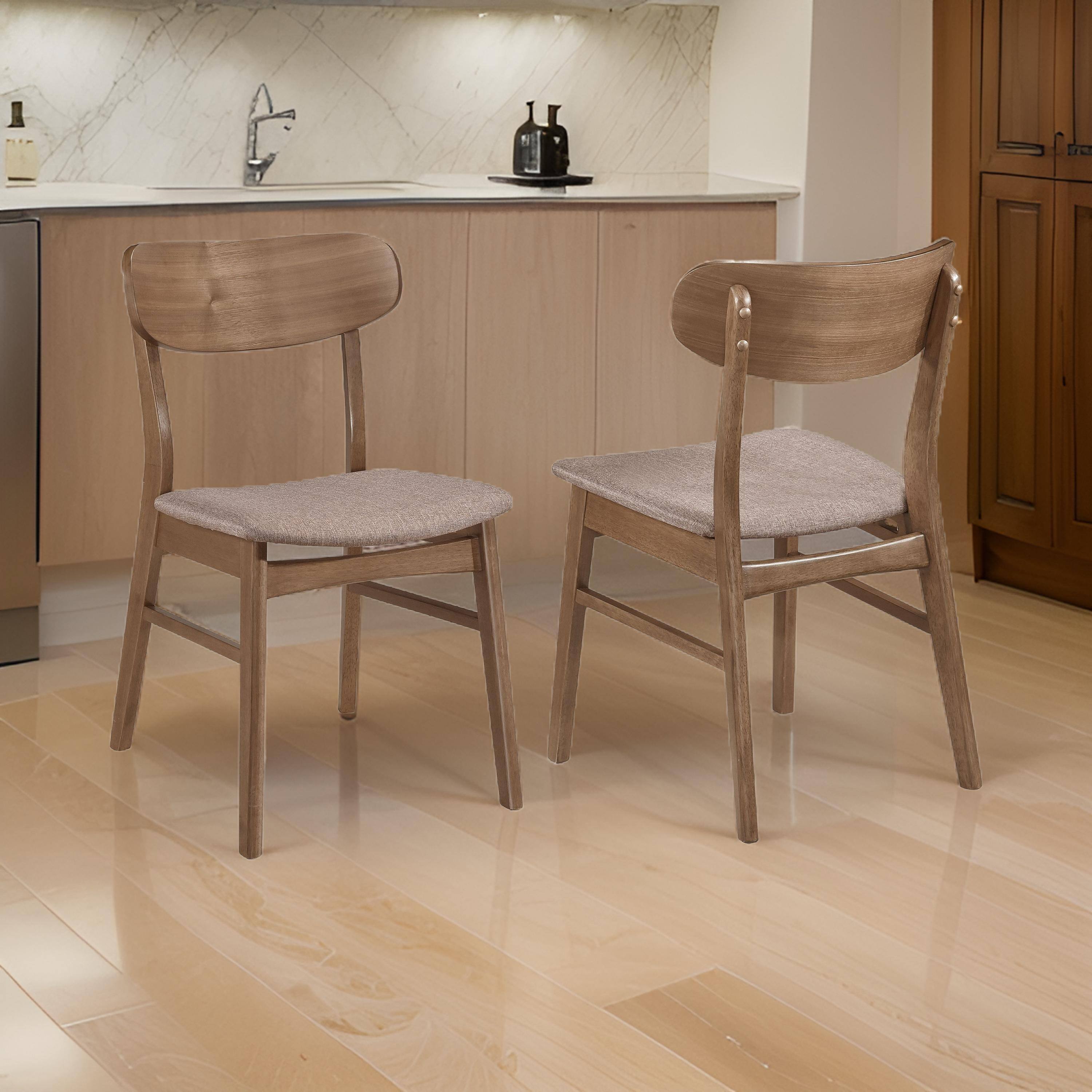 Alt View 5. Manhattan Lane - Dora Dining Chair Set of 2, Brown Fabric, Walnut Brown Wood, 19 Inch - Brown.
