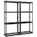 Front. Costway - Costway 2 PCS 4-Tier Metal Shelving Unit Heavy Duty Wire Storage Rack with Anti-slip Foot Pads - Black.