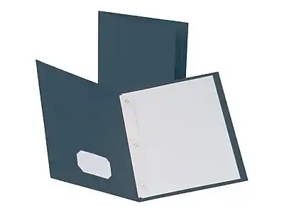 Front. Oxford - Oxford Twin Fastener Folders, Dark Blue, 25/Box (OXF 57738) - Dark blue.