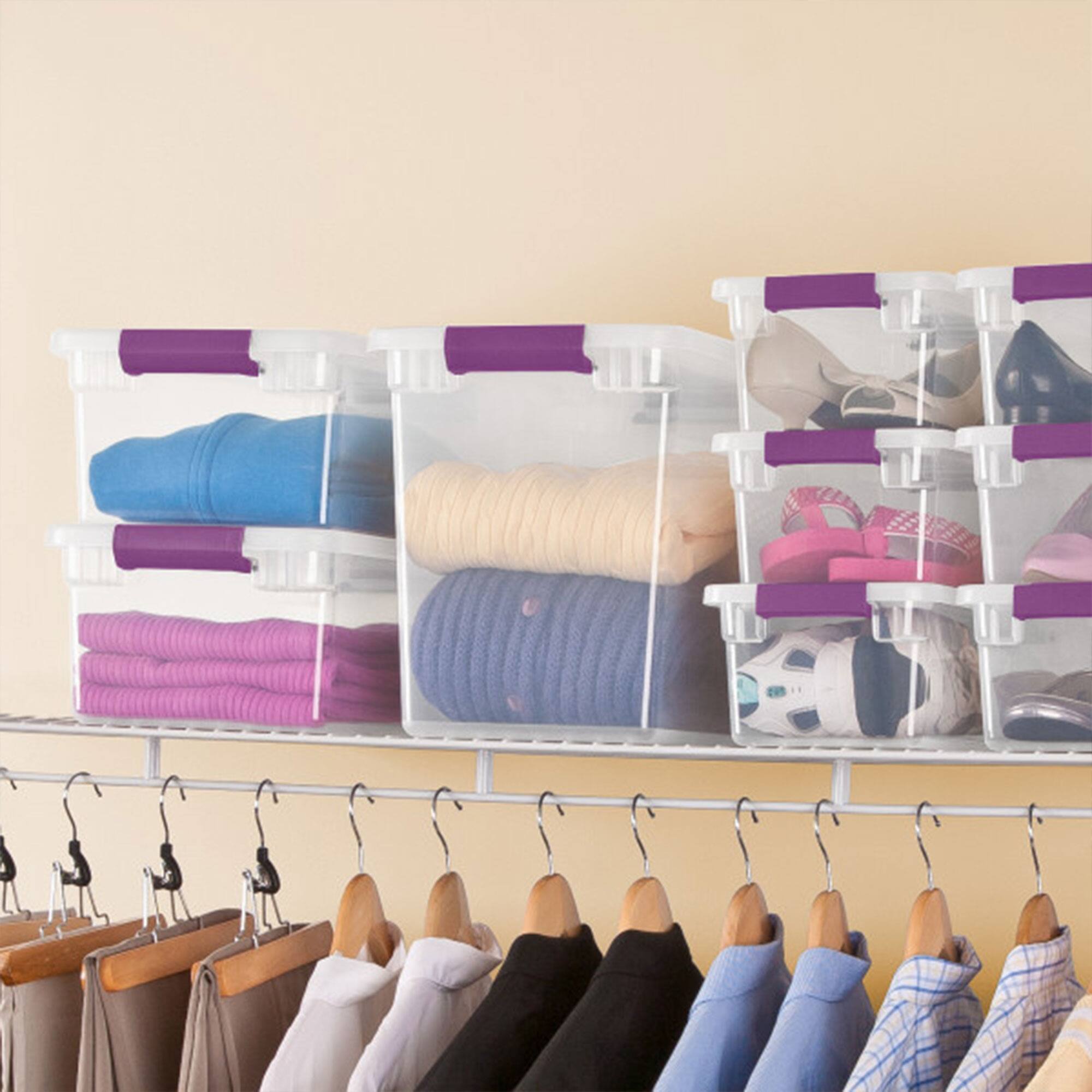 Alt View 3. Sterilite - Sterilite 27 Qt ClearView Latch Storage Stackable Bin with Latching Lid, 12 Pack.