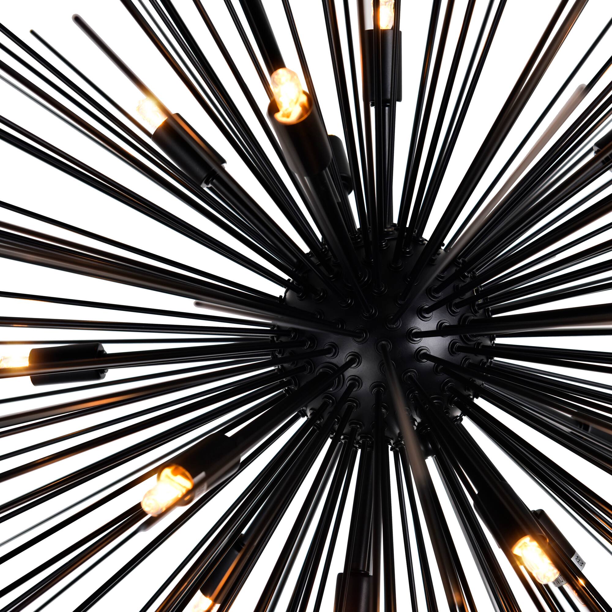 Left. CWI Lighting - Savannah 14 Light Chandelier With Black Finish - Black.