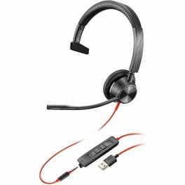 HP - Poly Blackwire 3315 USB-A Headset TAA - Microsoft Teams Certification - Mono - Mini-phone (3.5mm), USB Type A - Wired - Black