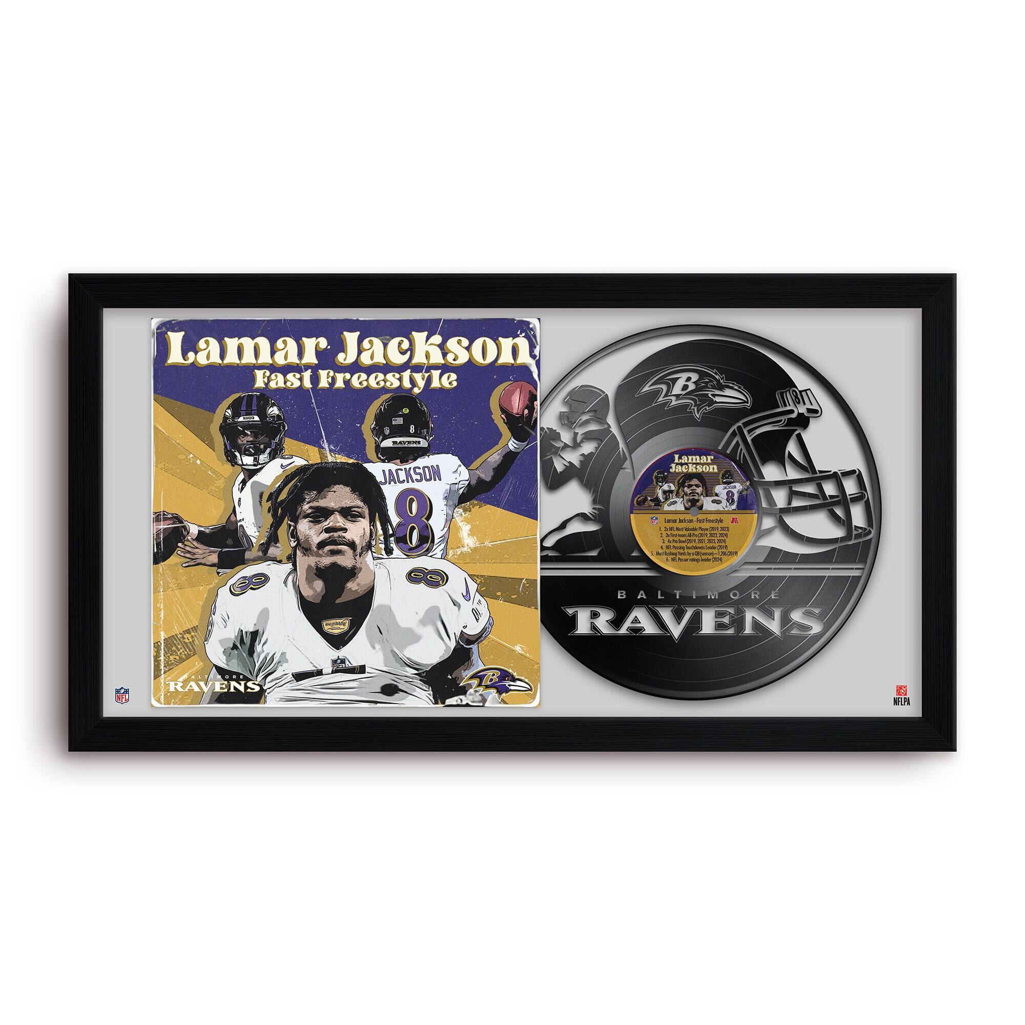 Lamar Jackson Baltimore Ravens 14" x 26" Framed Art Vinyl Album Print