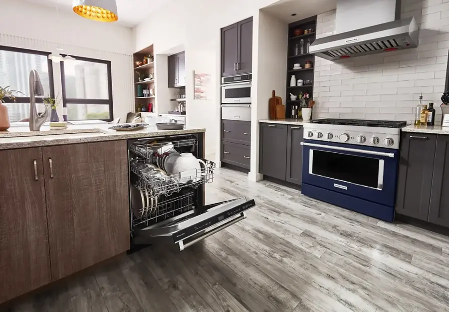Alt View 35. KitchenAid - 24" Top Control Built-In Stainless Steel Tub Dishwasher with 3rd Rack, 360 Max Jets, 44 dBA - Stainless steel.