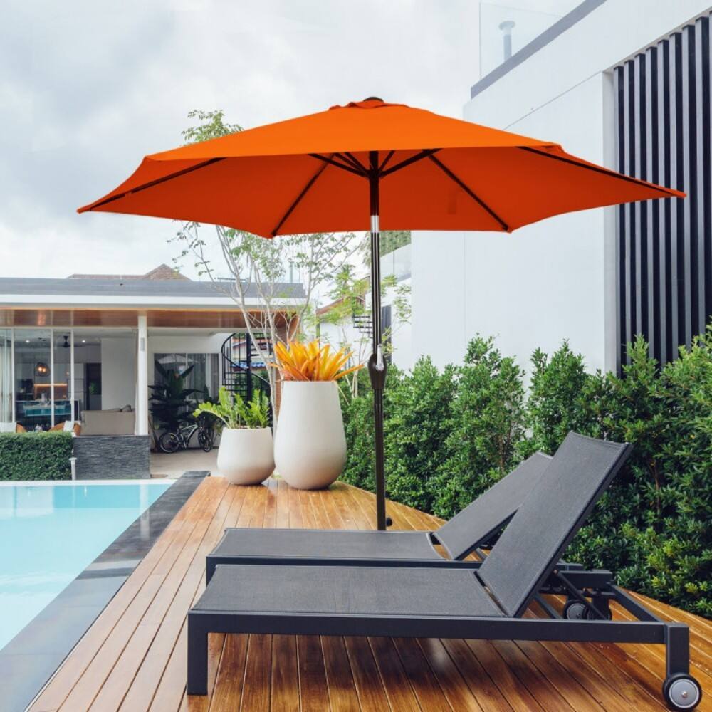 Back. Mondawe - 10 Feet Outdoor Patio Umbrella with Tilt Adjustment and Crank - Orange.
