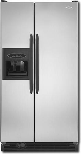 Front Standard. Maytag - 25.1 Cu. Ft. Side-by-Side Refrigerator with Thru-the-Door Ice and Water - Ultra-on-Black.