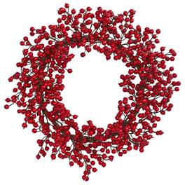 BreeBe - 22” Berry Wreath - Red