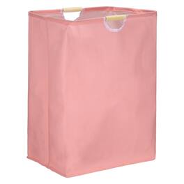 Unique Bargains - Large Laundry Basket, Foldable Hamper with Wooden Handles, Tall Storage for Comforter, Clothing, Blanket, Pillows - Pink