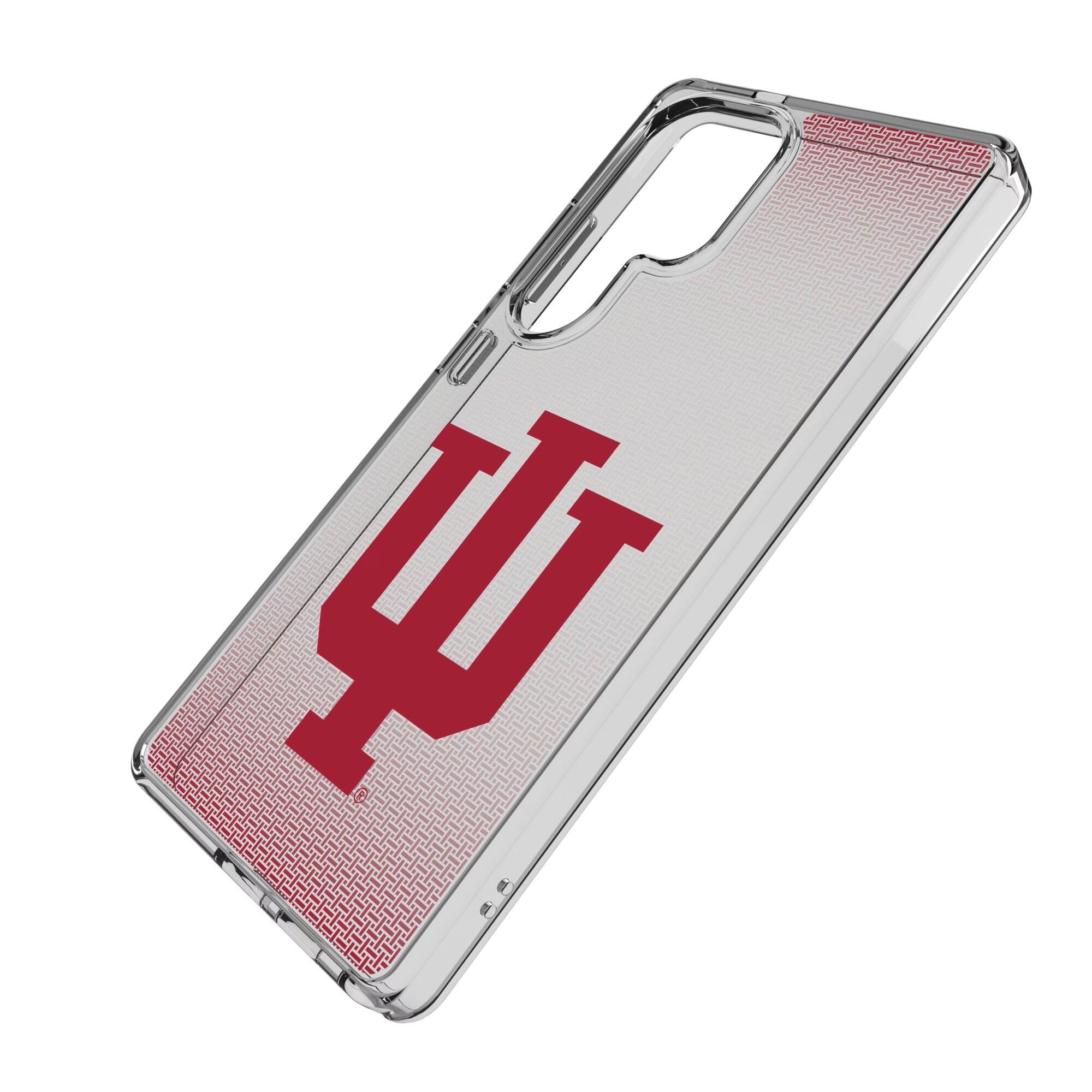 Alt View 1. Keyscaper - Indiana Hoosiers Linen Logo Galaxy Clear Case - S23 - Multicolor.