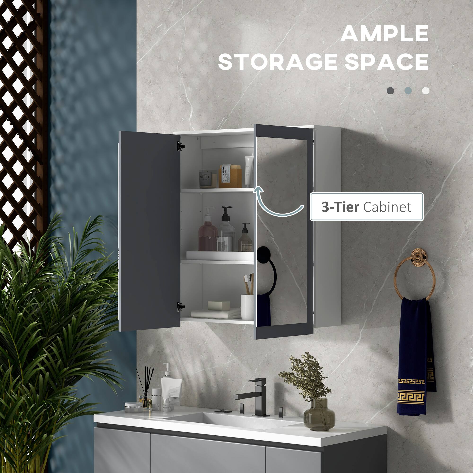 AMPLE STORAGE SPACE

3-Tier Cabinet