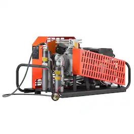 VEVOR - PCP Air Compressor,4500PSI/30Mpa Diving Scuba Tank Air Compressor, 60 L/min Four-Cylinder Auto Stop PCP Rifle Compressor - Black;Orange