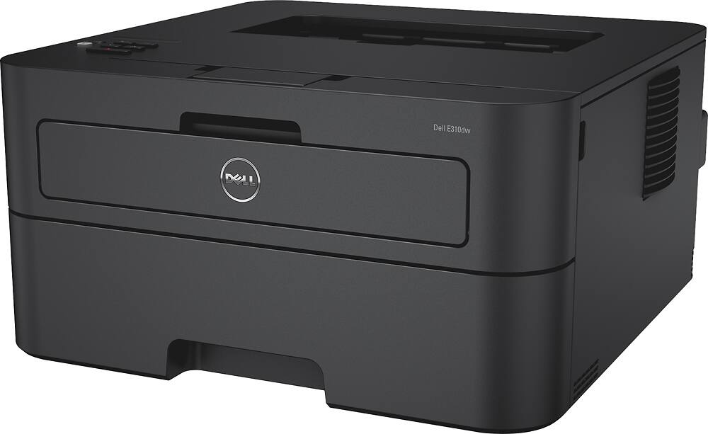 Left. Dell - E310dw Wireless Black-and-White Laser Printer - Black.