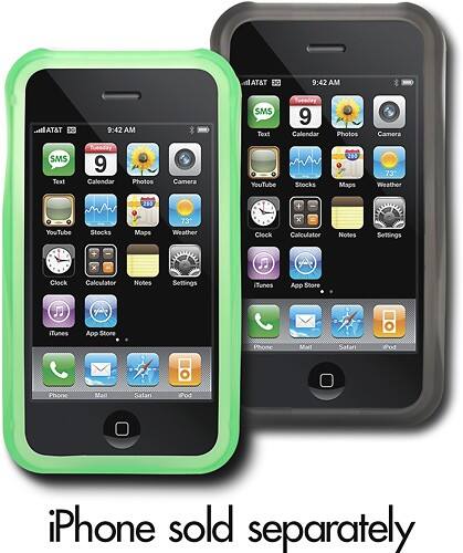 Front Standard. Griffin Technology - Wave Case for Apple® iPhone 3G/3G S (2-Pack) - Green/Black.