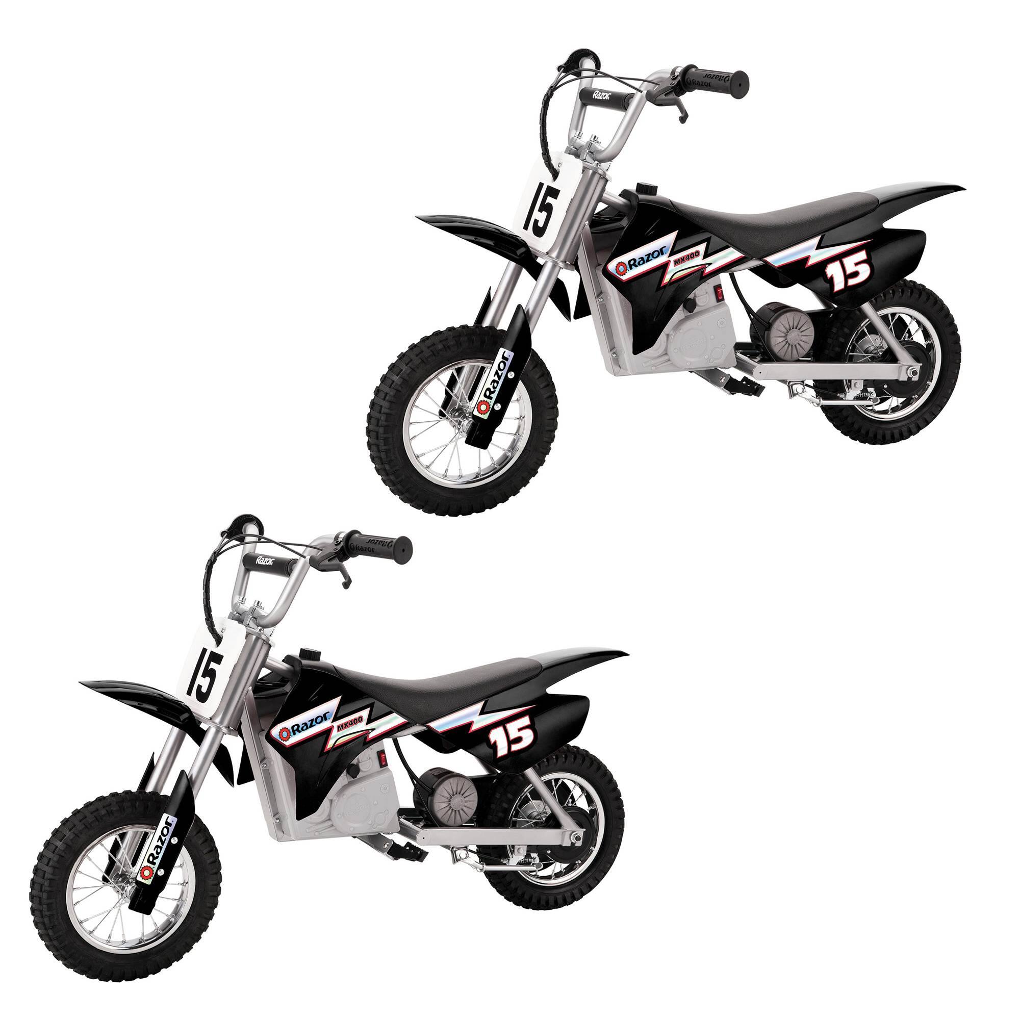 Front. Razor - MX400 Rocket 24V Electric Toy Motocross Dirt Bike (2 Pack) - Black.