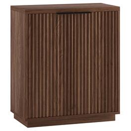 Hudson&Canal - Mansfield 28" Wide Rectangular Fluted Accent Cabinet - Medium Brown