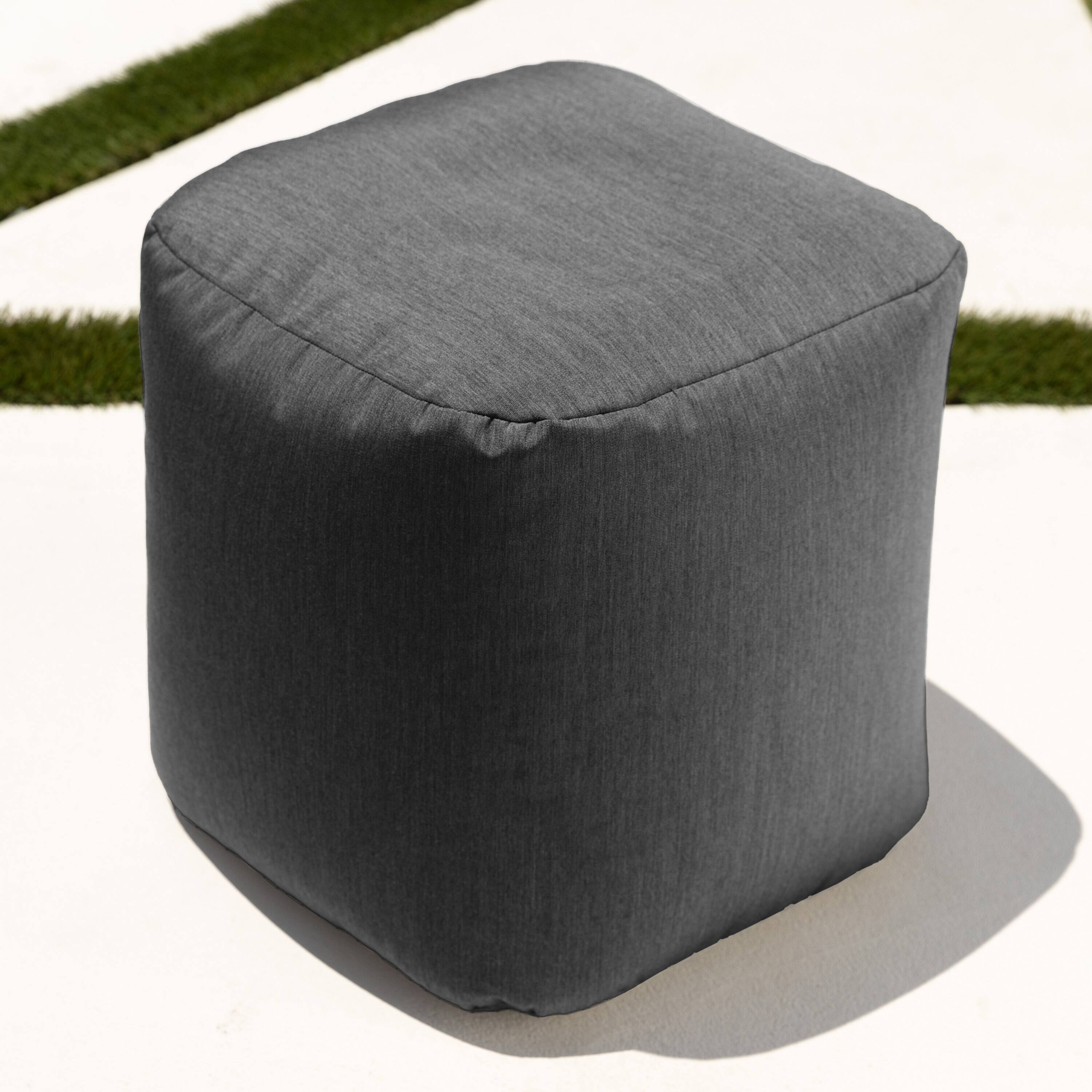 Back. Jaxx - Jaxx Luckie Outdoor Patio Bean Bag Ottoman, Charcoal - Charcoal.