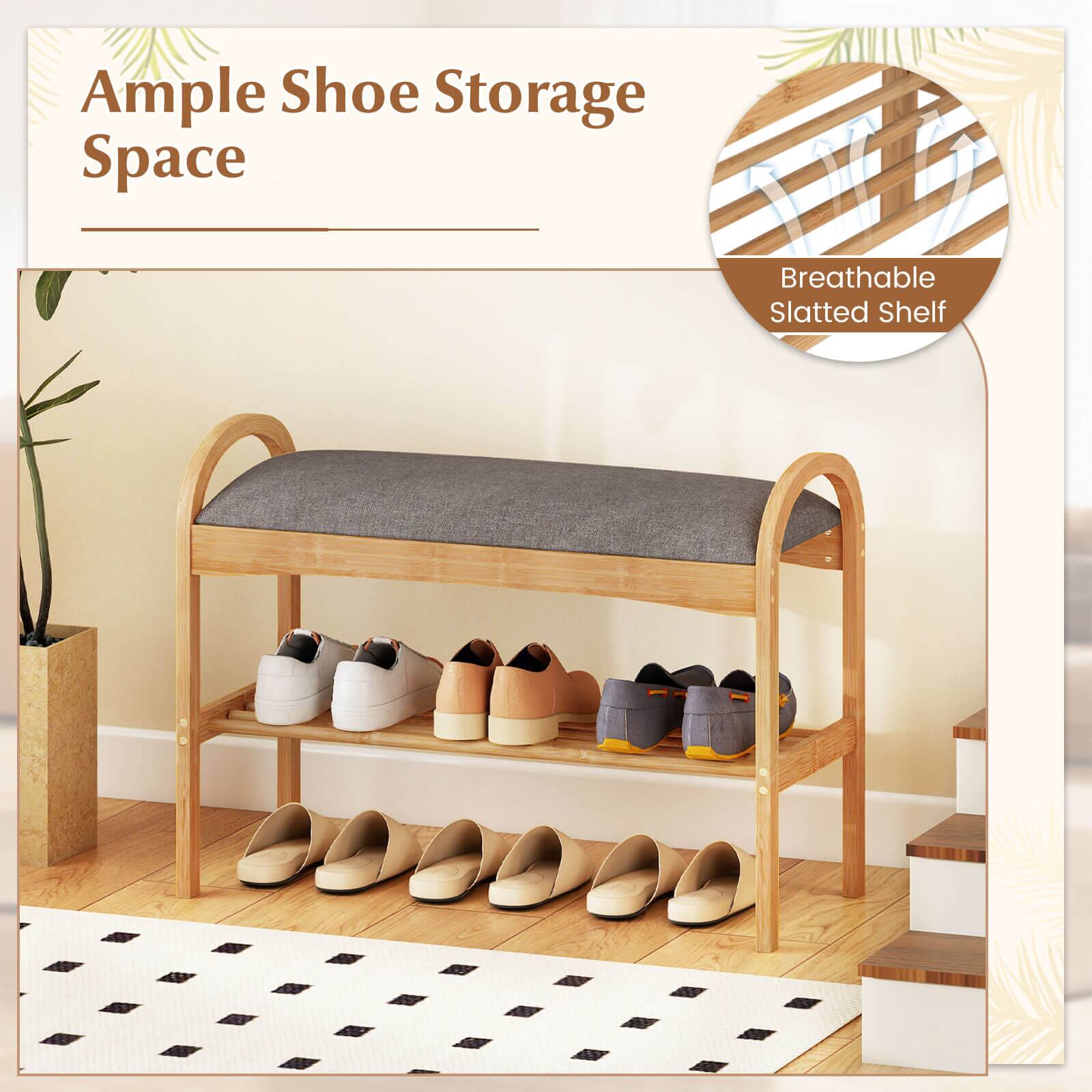 Ample Shoe Storage Space  
Breathable Slatted Shelf