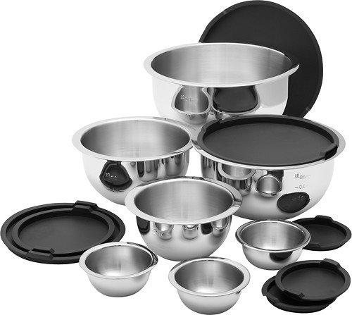 Wolfgang Puck 12-Piece Stainless Steel Mixing Bowl Set, Silicone