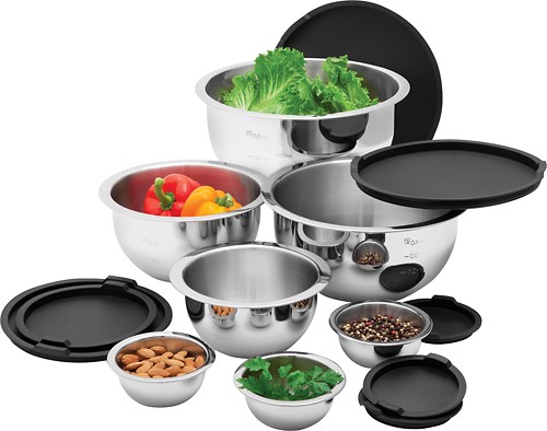 Wolfgang Puck 15-Piece Stainless Steel Cookware Set and Mixing Bowls