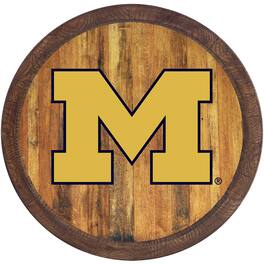 The Fan-Brand - Michigan Wolverines 21'' x 21'' Color Logo Faux Barrel Top Sign - Multicolor