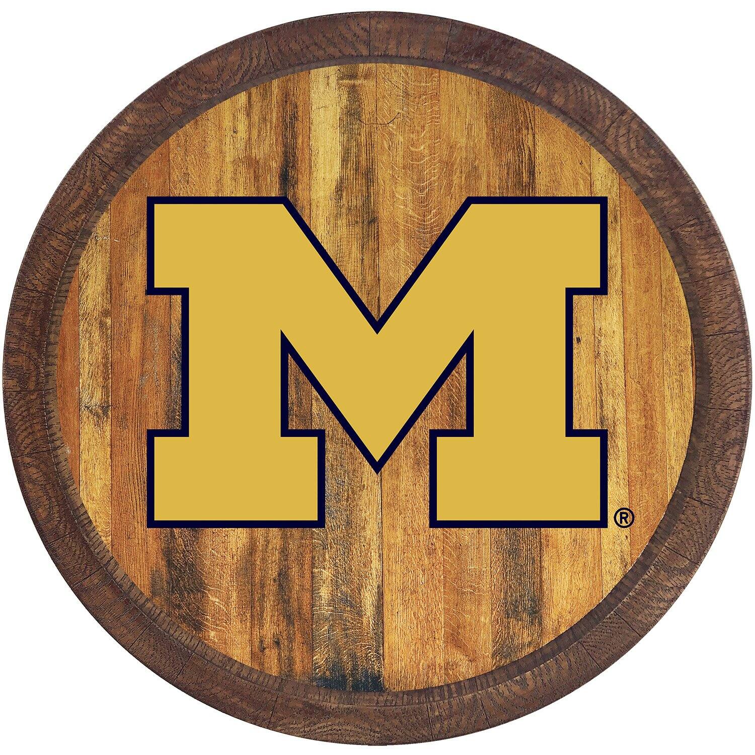 Michigan Wolverines 21'' x 21'' Color Logo Faux Barrel Top Sign