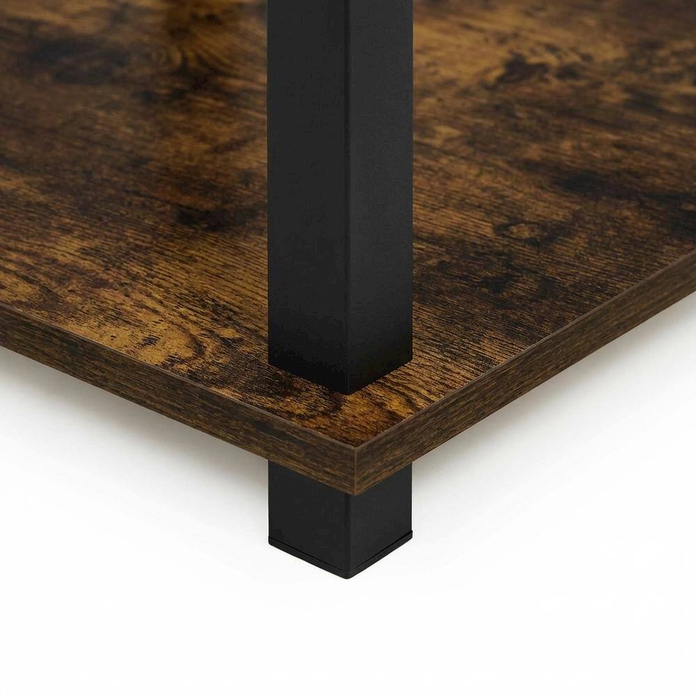 Alt View 2. FurniFact - Amber Pine and Black Finish End Table Set with Modern Design - Amber Pine/Black.