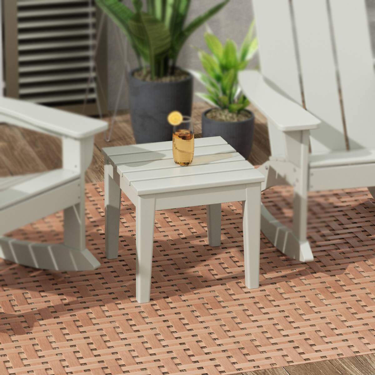 Angle. WestinTrends - WestinTrends Ashore Outdoor Patio Modern Adirondack Side Table - Sand.
