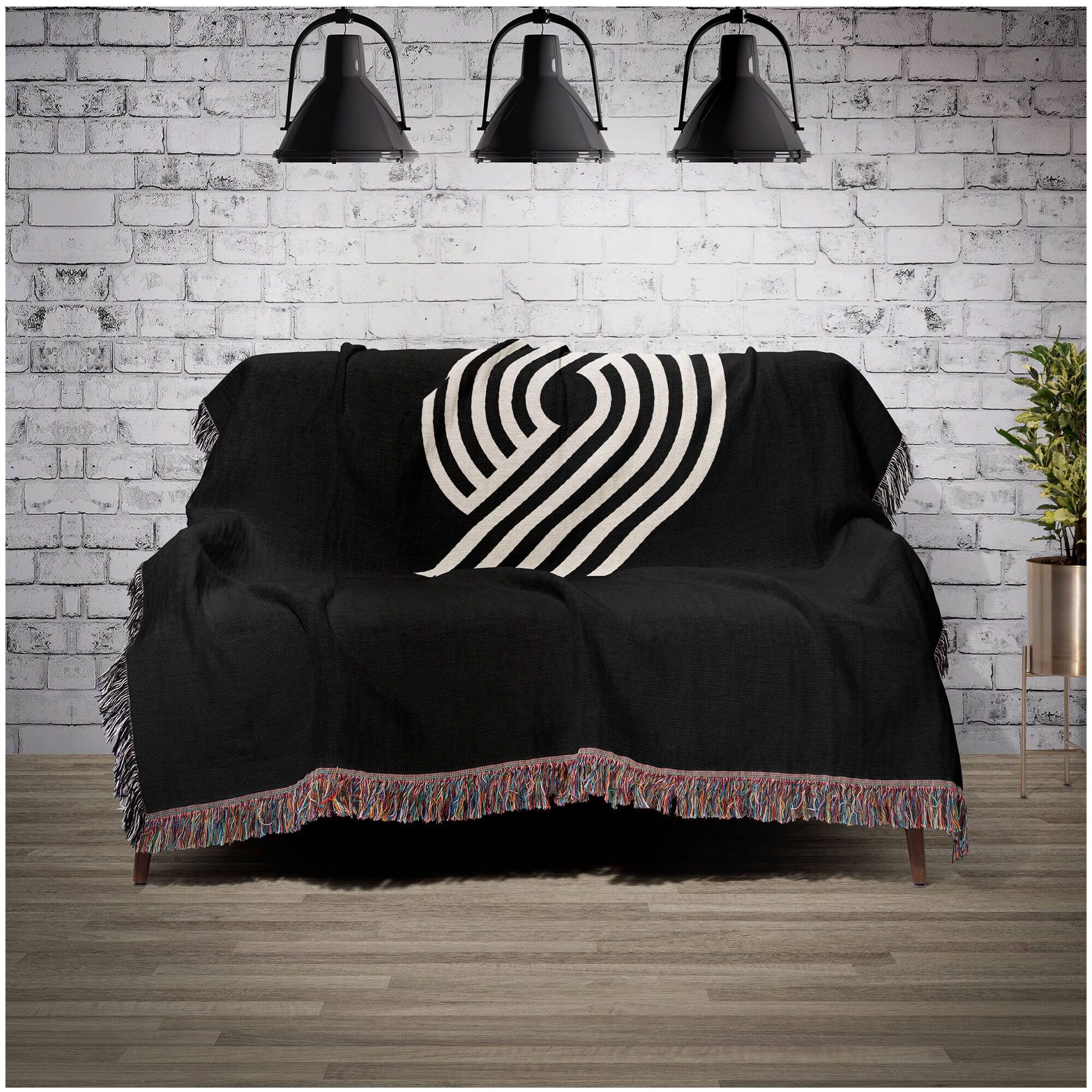 Alt View 1. Chad & Jake - Portland Trail Blazers Woven Blanket - Black.