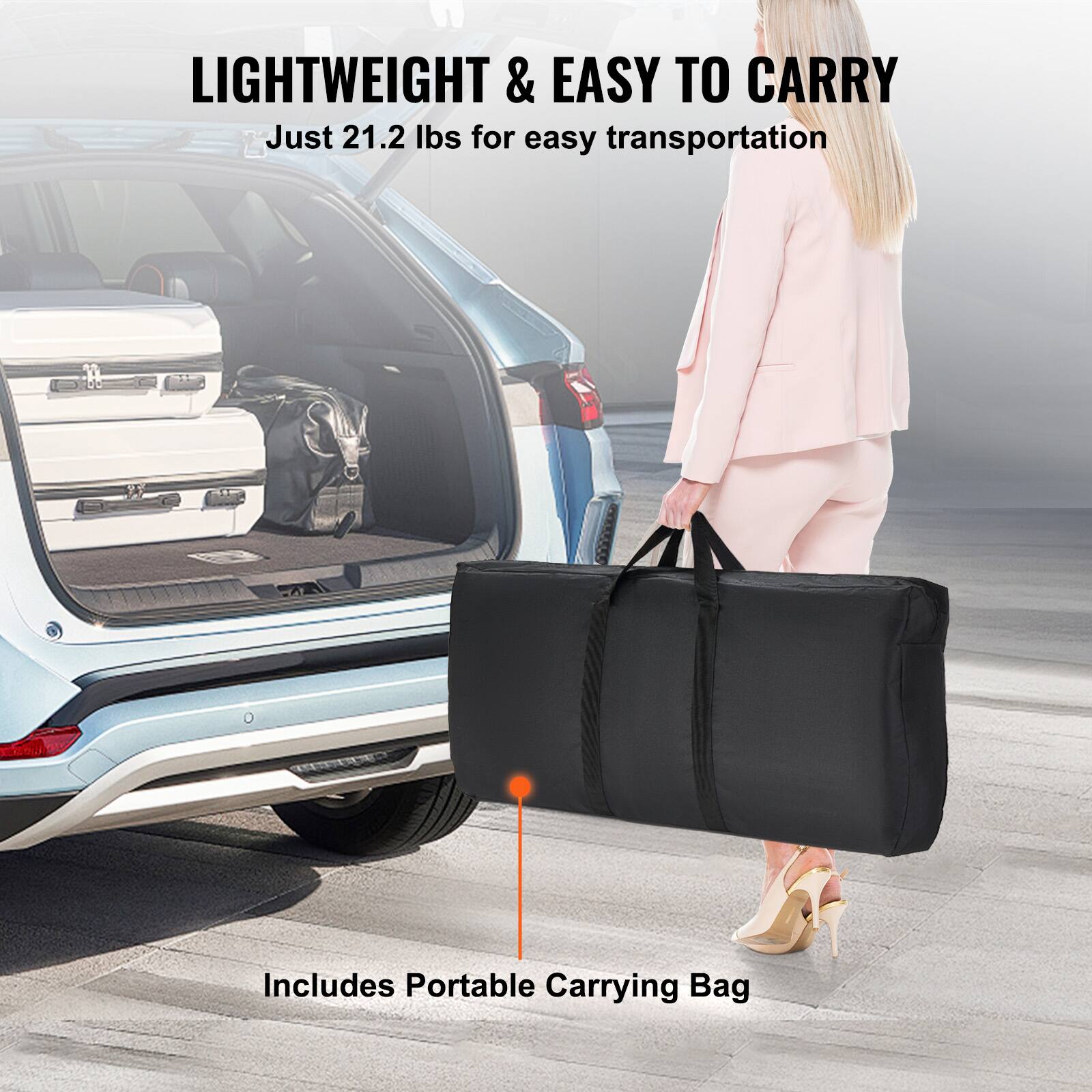 LIGHTWEIGHT & EASY TO CARRY  
Just 21.2 lbs for easy transportation  
Includes Portable Carrying Bag