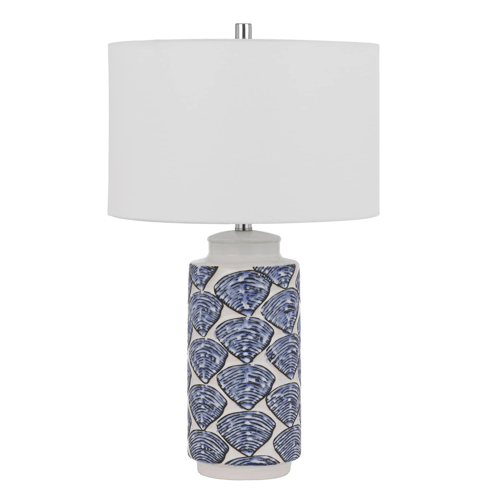 Manhattan Lane - 27 Inch Coastal Ceramic Table Lamp, Dimmer, Sea Shells - Blue