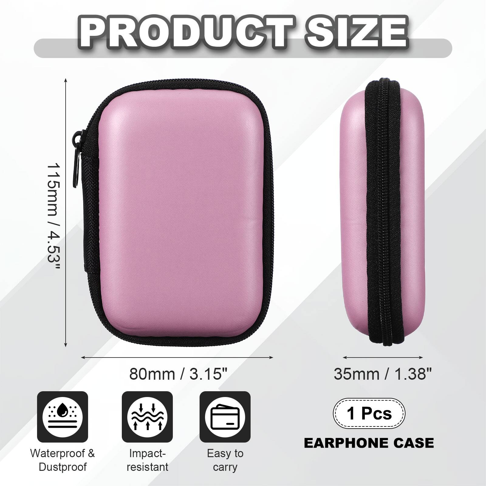 PRODUCT SIZE

115mm / 4.53"  
80mm / 3.15"  
35mm / 1.38"  

1 Pcs Waterproof & Dustproof Impact-resistant Easy to carry EARPHONE CASE